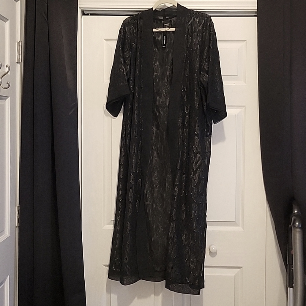Black leopard kimono from Express with belt